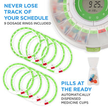 Load image into Gallery viewer, Automatic Pill Dispenser with Frosted Lid | Up to 9 Doses Per Day | AA Battery Power