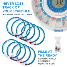Load image into Gallery viewer, LiveFine Smart Automatic Pill Dispenser with Clear Lid | Up to 9 Doses Per Day | AA Battery + USB-C Power