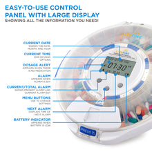 Load image into Gallery viewer, Automatic Pill Dispenser with Clear Lid | Up to 6 Doses Per Day | AA Battery Power