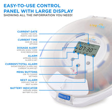 Load image into Gallery viewer, Automatic Pill Dispenser with Frosted Lid | Up to 6 Doses Per Day | AA Battery Power