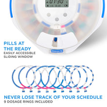 Load image into Gallery viewer, Smart WiFi Automatic Pill Dispenser with Frosted Lid | Up to 9 Doses Per Day | Li-ion Battery and USB-C Power