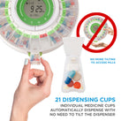 Automatic Pill Dispenser with Clear Lid | Up to 9 Doses Per Day | AA Battery Power