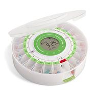 Automatic Pill Dispenser with Frosted Lid | Up to 9 Doses Per Day | AA Battery Power