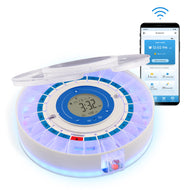 LiveFine Smart Automatic Pill Dispenser with Clear Lid | Up to 9 Doses Per Day | AA Battery + USB-C Power