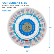 Load image into Gallery viewer, LiveFine Smart Automatic Pill Dispenser with Clear Lid | Up to 9 Doses Per Day | AA Battery + USB-C Power
