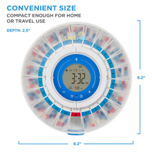 Load image into Gallery viewer, LiveFine Smart Automatic Pill Dispenser with Frosted Lid | Up to 9 Doses Per Day | AA Battery + USB-C Power
