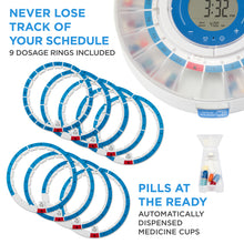 Load image into Gallery viewer, LiveFine Smart Automatic Pill Dispenser with Frosted Lid | Up to 9 Doses Per Day | AA Battery + USB-C Power
