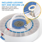LiveFine Smart Automatic Pill Dispenser with Frosted Lid | Up to 9 Doses Per Day | AA Battery + USB-C Power