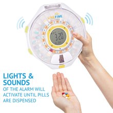 Load image into Gallery viewer, Smart Bluetooth Automatic Pill Dispenser with Frosted Lid | Up to 9 doses per day | AA Battery Power
