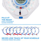 Smart WiFi Automatic Pill Dispenser with Frosted Lid | Up to 9 Doses Per Day | AA Battery Power
