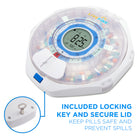 Smart WiFi Automatic Pill Dispenser with Frosted Lid | Up to 9 Doses Per Day | AA Battery Power
