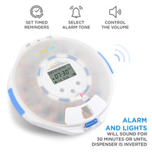Load image into Gallery viewer, Automatic Pill Dispenser with Frosted Lid | Up to 6 Doses Per Day | AA Battery Power
