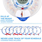 Smart WiFi Automatic Pill Dispenser with Frosted Lid | Up to 9 Doses Per Day | AA Battery and USB-C Power