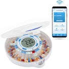 Smart WiFi Automatic Pill Dispenser with Frosted Lid | Up to 9 Doses Per Day | AA Battery and USB-C Power