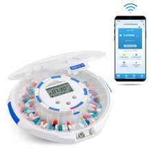 Load image into Gallery viewer, Smart WiFi Automatic Pill Dispenser with Clear Lid | Up to 9 Doses Per Day | AA Battery and USB-C Power
