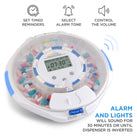 Smart WiFi Automatic Pill Dispenser with Clear Lid | Up to 9 Doses Per Day | AA Battery and USB-C Power