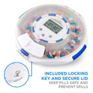 Smart WiFi Automatic Pill Dispenser with Clear Lid | Up to 9 Doses Per Day | AA Battery and USB-C Power