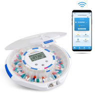 Smart WiFi Automatic Pill Dispenser with Frosted Lid | Up to 9 Doses Per Day | AA Battery and USB-C Power