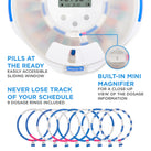Smart WiFi Automatic Pill Dispenser with Frosted Lid | Up to 9 Doses Per Day | AA Battery and USB-C Power
