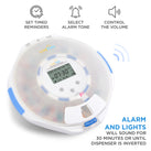 Smart WiFi Automatic Pill Dispenser with Frosted Lid | Up to 9 Doses Per Day | AA Battery and USB-C Power