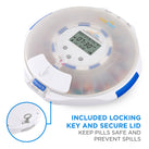 Smart WiFi Automatic Pill Dispenser with Frosted Lid | Up to 9 Doses Per Day | AA Battery and USB-C Power