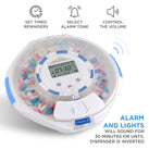 Smart WiFi Automatic Pill Dispenser with Clear Lid | Up to 9 Doses Per Day | Li-ion Battery and USB-C Power