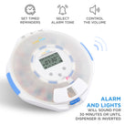Smart WiFi Automatic Pill Dispenser with Frosted Lid | Up to 9 Doses Per Day | Li-ion Battery and USB-C Power