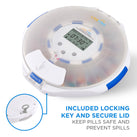 Smart WiFi Automatic Pill Dispenser with Frosted Lid | Up to 9 Doses Per Day | Li-ion Battery and USB-C Power