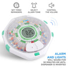 Automatic Pill Dispenser with Clear Lid | Up to 9 Doses Per Day | AA Battery Power